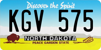 ND license plate KGV575