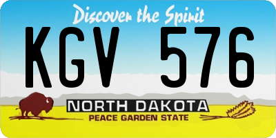ND license plate KGV576
