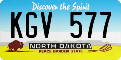 ND license plate KGV577