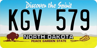 ND license plate KGV579
