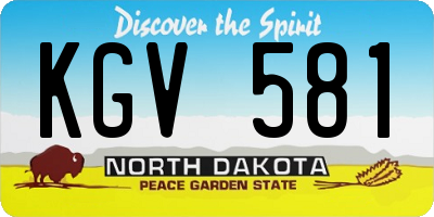 ND license plate KGV581