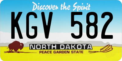 ND license plate KGV582