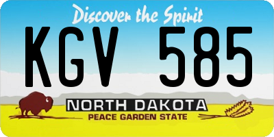 ND license plate KGV585
