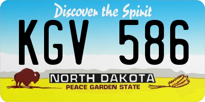 ND license plate KGV586
