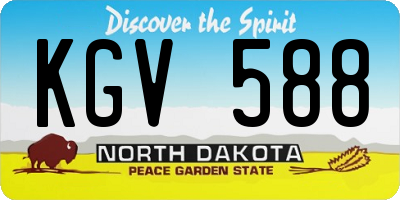 ND license plate KGV588