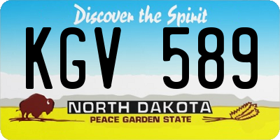 ND license plate KGV589