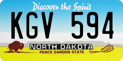ND license plate KGV594