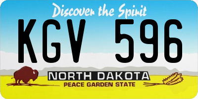 ND license plate KGV596