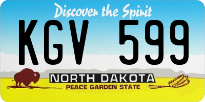 ND license plate KGV599