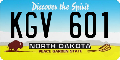 ND license plate KGV601