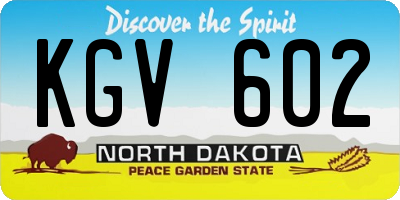 ND license plate KGV602