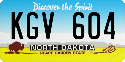 ND license plate KGV604