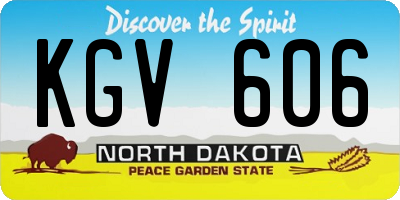 ND license plate KGV606