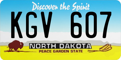 ND license plate KGV607