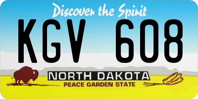ND license plate KGV608