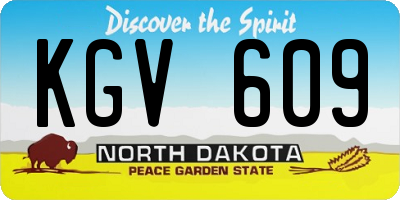 ND license plate KGV609
