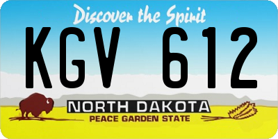 ND license plate KGV612
