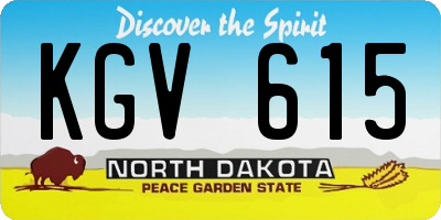 ND license plate KGV615