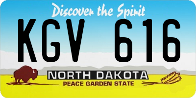 ND license plate KGV616