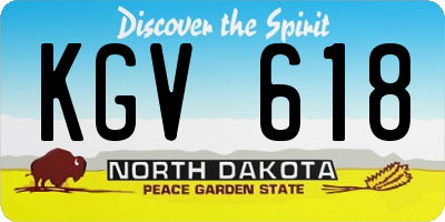 ND license plate KGV618