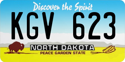 ND license plate KGV623
