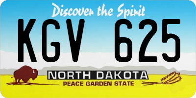 ND license plate KGV625