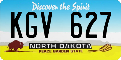 ND license plate KGV627