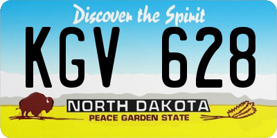 ND license plate KGV628