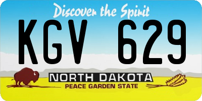 ND license plate KGV629