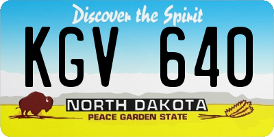 ND license plate KGV640