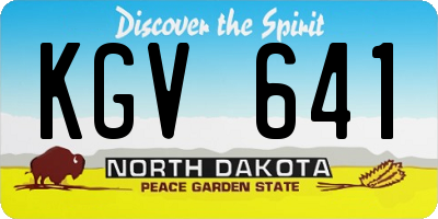 ND license plate KGV641