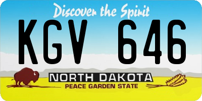 ND license plate KGV646