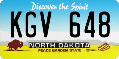 ND license plate KGV648