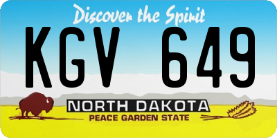ND license plate KGV649