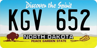 ND license plate KGV652