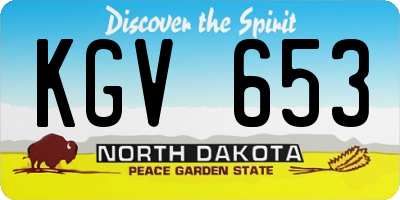 ND license plate KGV653
