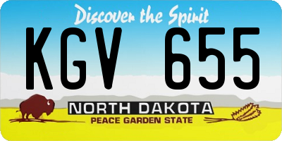 ND license plate KGV655