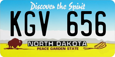 ND license plate KGV656