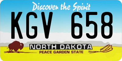 ND license plate KGV658