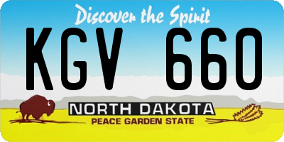 ND license plate KGV660