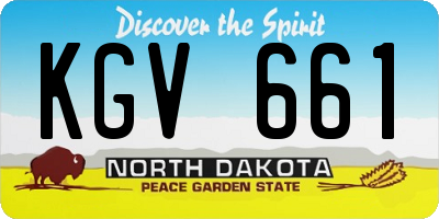 ND license plate KGV661