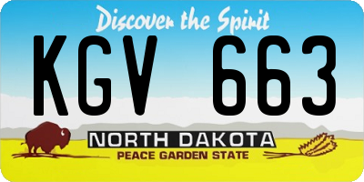 ND license plate KGV663