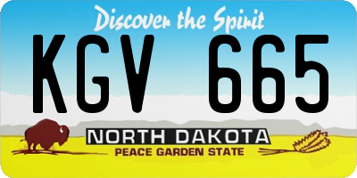 ND license plate KGV665