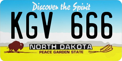ND license plate KGV666