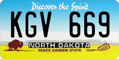 ND license plate KGV669