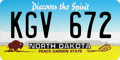 ND license plate KGV672