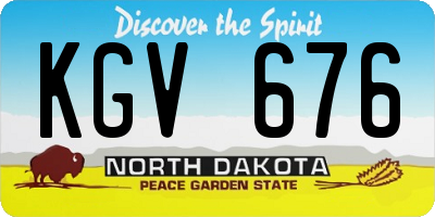 ND license plate KGV676