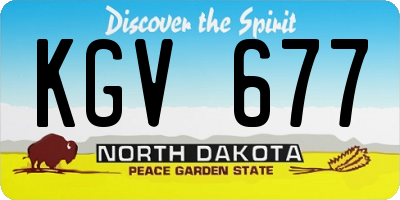 ND license plate KGV677