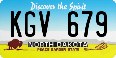 ND license plate KGV679
