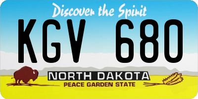 ND license plate KGV680